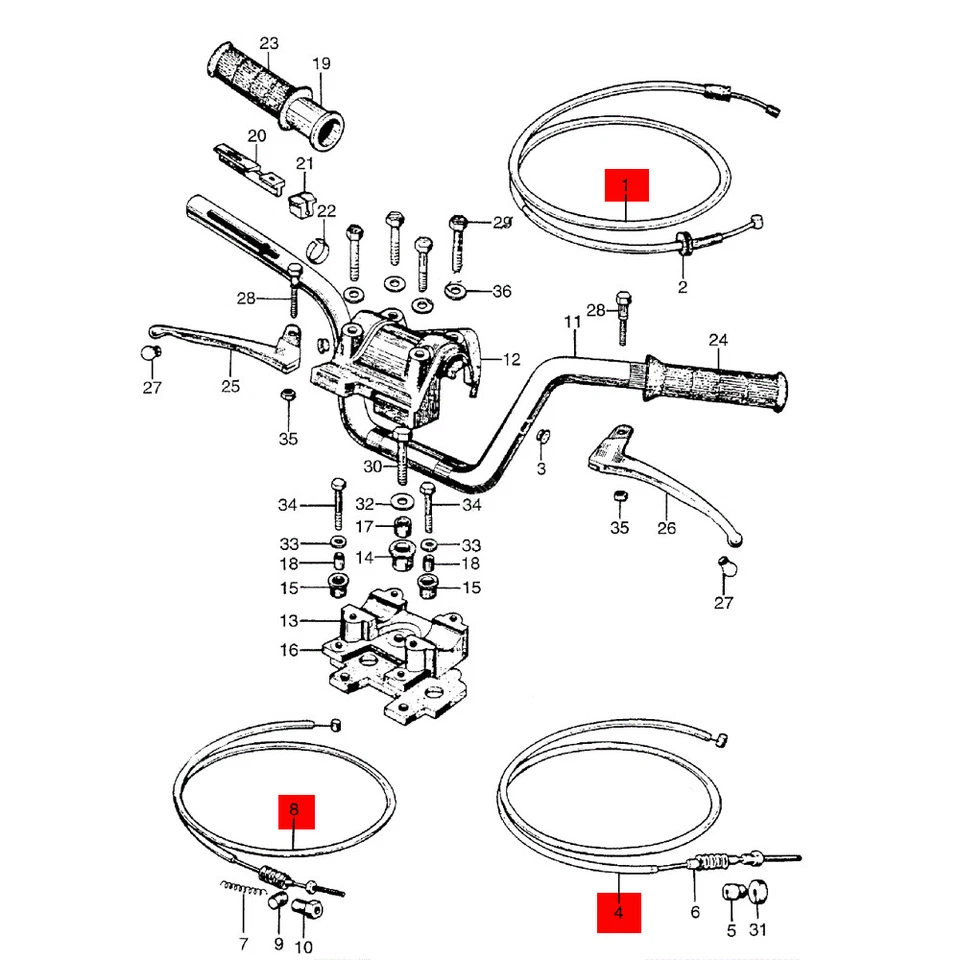 EE. UU. Para 1966 1967 1968 Honda Trail 90 CT90 K0 - Kit de cable Speedo del acelerador de freno Foto 2 de 4