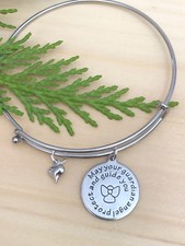Guardian Angel Heart Stainless Steel charms Open Style Expandable Bracelet