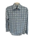 Burberry London Men's Blue SZ Large Button Down Long Sleeve USA Nova Check Shirt