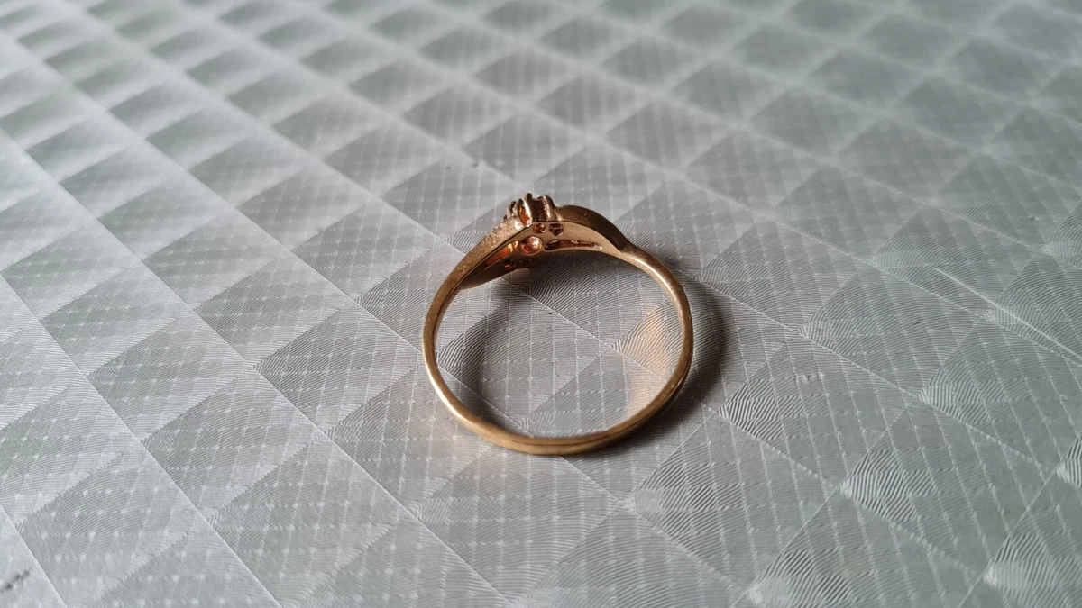 bague plaqu or poin onn e avec pierre rose et blanche eBay