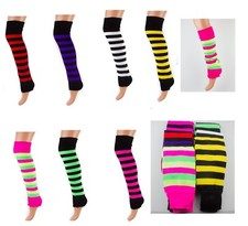 Striped Leg Warmers Soft Warm Long Fashion Dance Leg Ankle Warmer-UK MADE