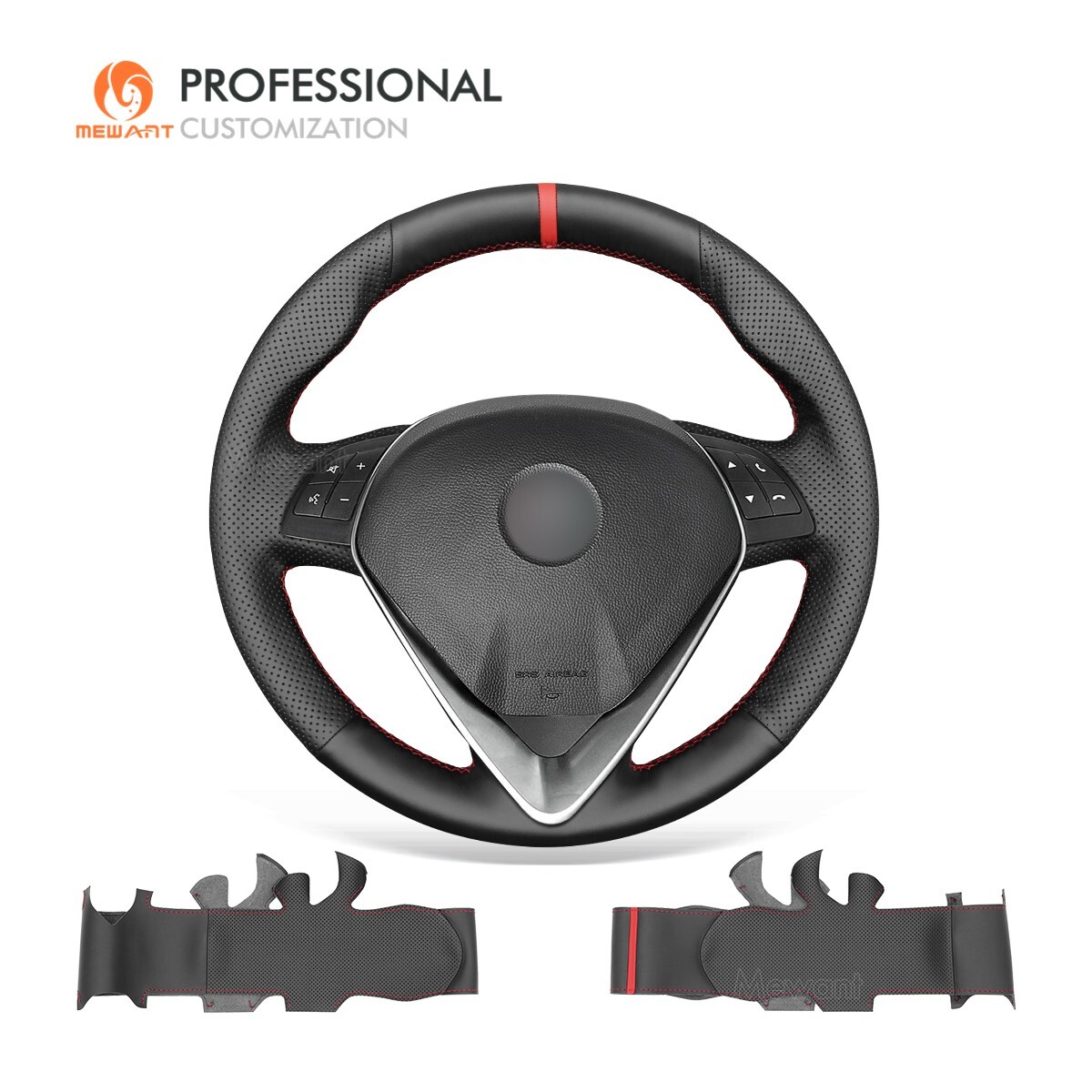 Custom Black Leather Steering Wheel Cover for Alfa Romeo Giulietta