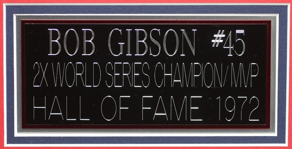 Camiseta Bob Gibson Autografiada y Enmarcada Blanca Cardenales Automática Certificada por la JSA Foto 4 de 4