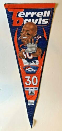 DENVER BRONCOS TERRELL DAVIS NFL FOOTBALL VINTAGE COLLECTOR PLAYERS PENNANT NEW  - Picture 1 of 1