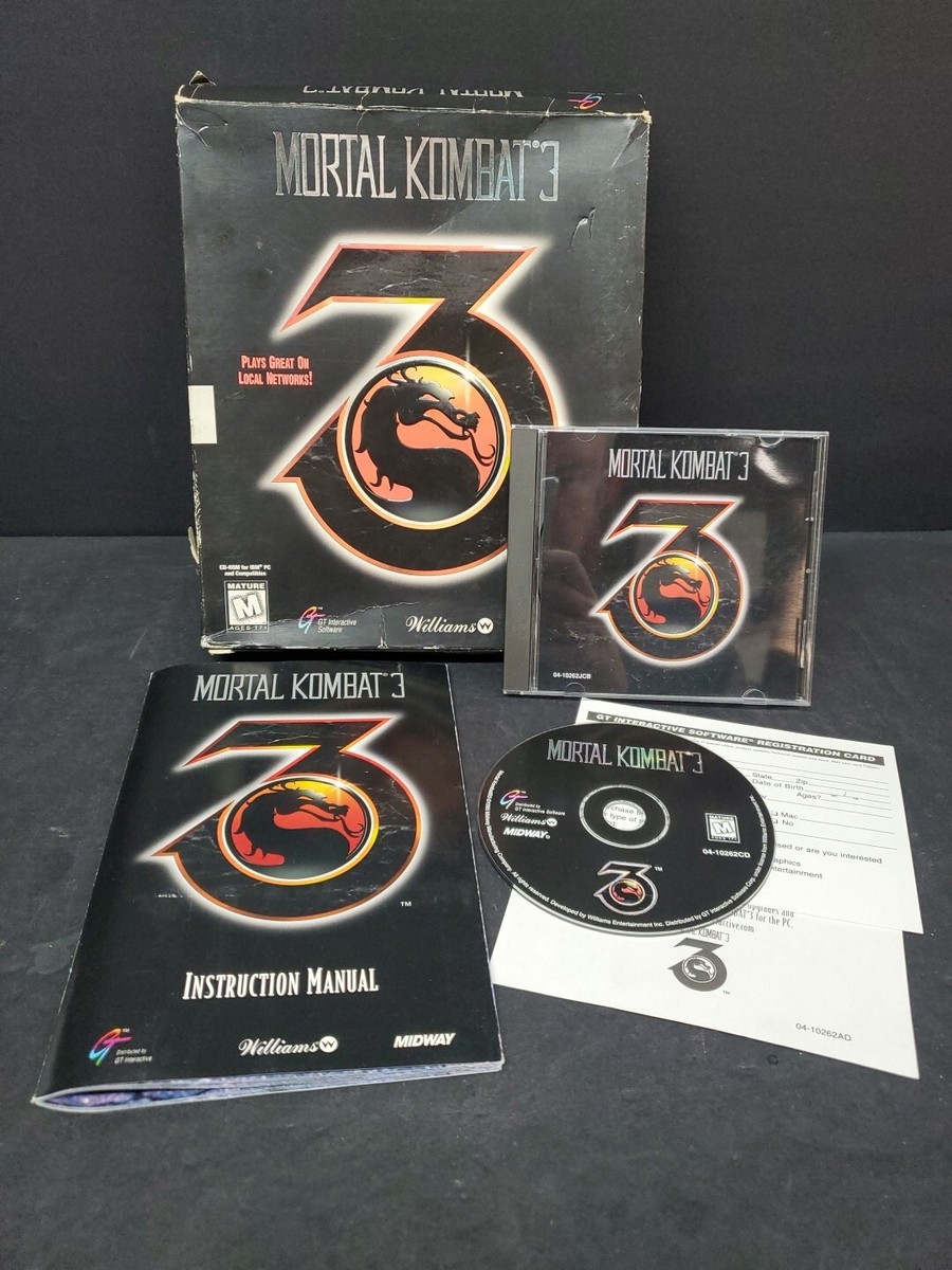 Mortal Kombat 3 PC CD-ROM Computer Game 1995 Midway GT Interactive