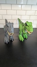 2 ZURU Robo Alive T-Rex Gray Green Dinosaur Robotic Walking Roaring Working 7  T