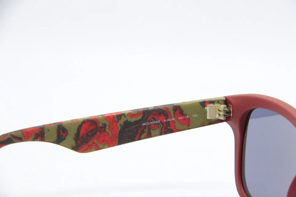 NOVO ÓCULOS DE SOL ALEXANDER MCQUEEN MCQ 0002/S XJSUW VERMELHO VERDE AUTÊNTICO 53-18 - Imagem 3 de 4
