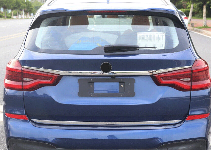 👍Para BMW X3 G01 2018 2019 2020 2021 Plateado Acero Puerta Trasera Tapa Tapón Tira Borde Foto 4 de 4