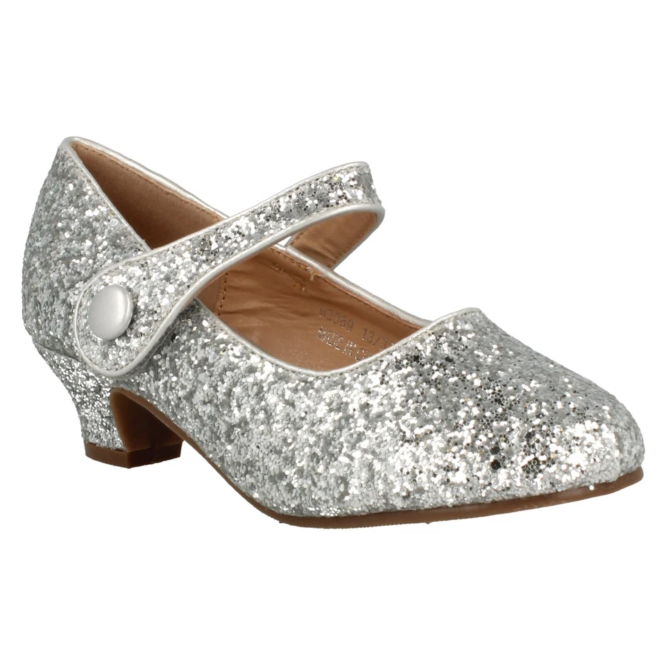 Niña Spot On Negro, Fucsia, Plata, Oro, Rojo Tacón Zapatos Tallas Ru 10-2: - Imagen 3 de 4