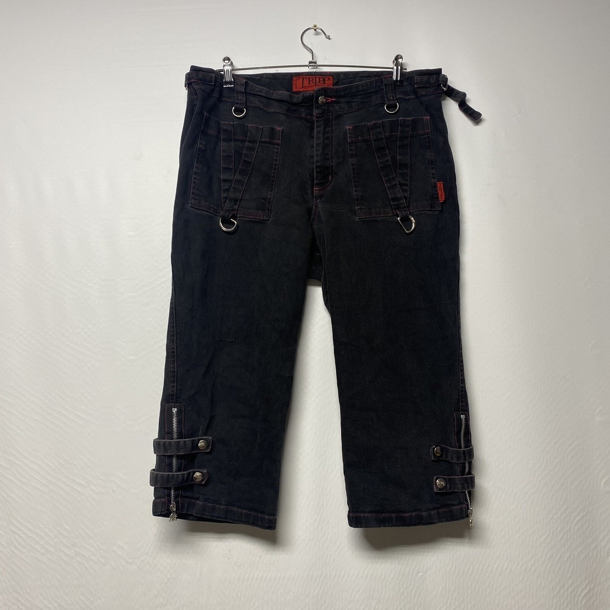 パンツ 90s R&B Skirt Flap Bondage Capris Tripp NYC VINTAGE BLACK PINK BONDAGE CAPRIS PANTS Women's Size 22