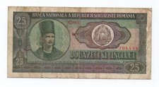 ROMANIA 25 LEI 1966 PICK 95 LOOK SCANS