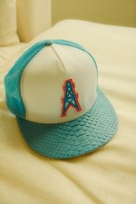 Houston Oilers Light Blue Trucker Python Hat ...