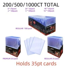 200/500/1000CT 3x4 Top Loader For Standard 35pt Trading Sports Cards Holder
