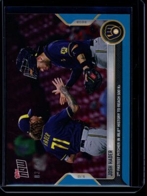 2022 Topps Now #162 Josh Hader Blue Parallel Card #d 3/49