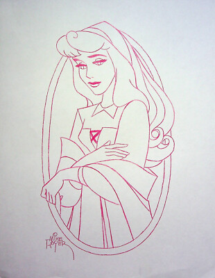 Mike Royer SIGNED Original Hand Drawn SLEEPING BEAUTY 1959 Auroa Product Pencil