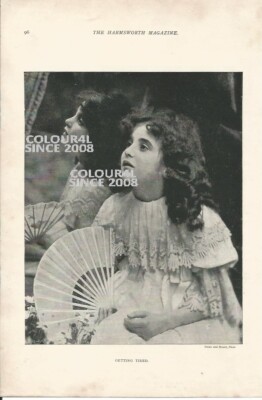MÜDE WERDEN / KIND FAN KLEID FOTO 1899 Illustration DRUCK BILD