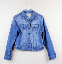 PARIS BLUES Girls Denim Jacket Light Wash Size Large 12 to 14