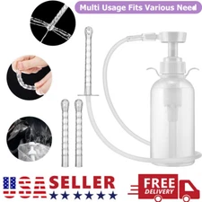 300ml Pump Action Douche Enema Bottle with Nozzle Vaginal Anal Clean Tool Kit