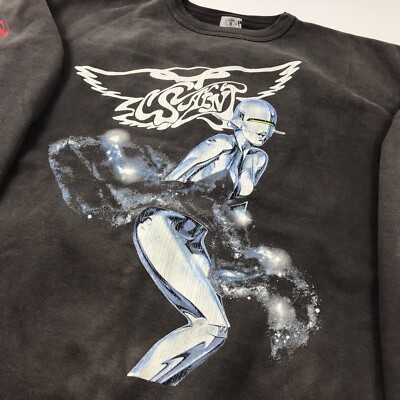 Saint Michael X Hajime Sorayama Faded Black Sweatshirt Size Saint Michael X Hajime Sorayama Faded Black Sweatshirt Size