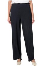 Denim  Co. Women's Knit Twill Full Length Wide Leg Pant Black