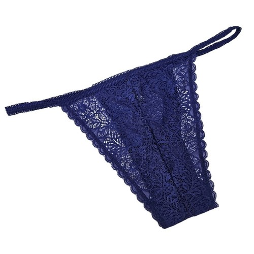 NEW Set of 3 Fantasy Lingerie Royal Blue Lace Cheeky Panty Bundle 3X/4X