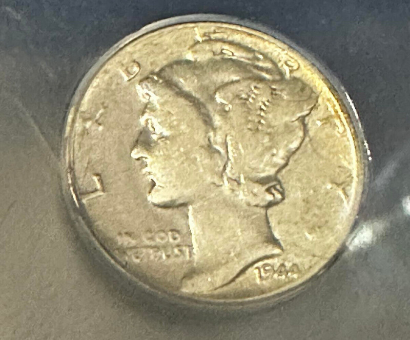 1944-D Mercury Dime ICG G6 rim damage