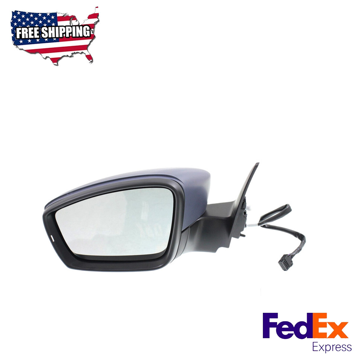 Mirror Paintable Power Heated Glass Fits 2012-2018 Volkswagen Beetle