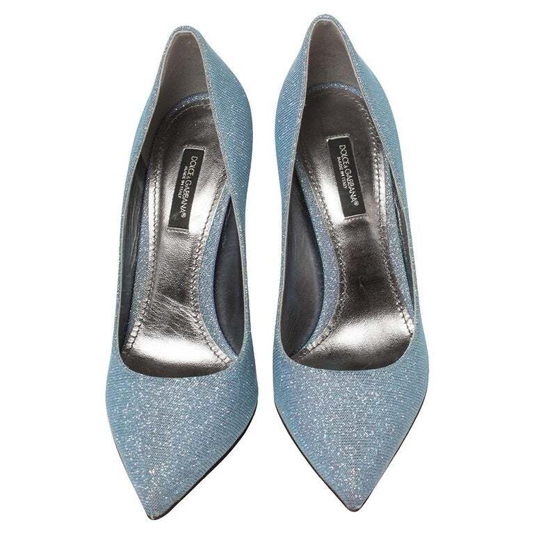 靴 Dolce & Gabbana pointed toe shoes 7 DOLCE & GABBANA Dolce & Gabbana Blue Glitter Pointed Toe