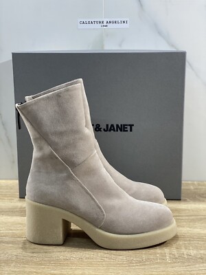 Janet Janet Bottines Femme Aida Cuir Crème Casual Botte Femme 40