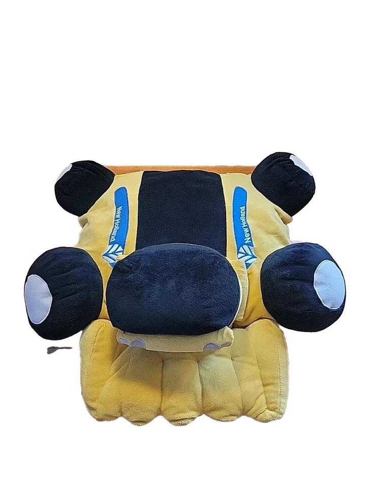 New Holland Anthropomorphic Combine Yellow Pillow Pet Rare EUC Farm Plush Pillow - Image 2 of 4