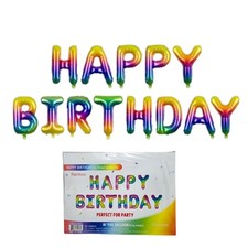Happy Birthday Banner foil balloon letters Rainbow Happy Birthday balloons