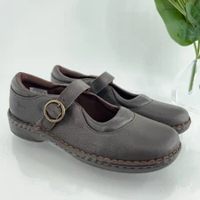 Born Girls Mary Jane Shoe Size 5 Brown Leather Flat Opanka Comfy Casual