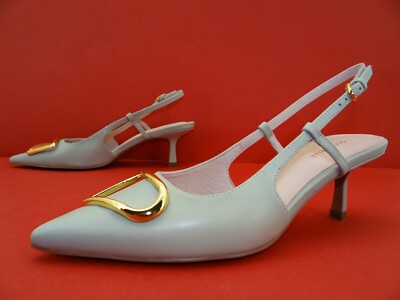 Coccinelle slingback high heel sling pumps women's shoes satin size 39 green