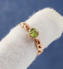 Citrine Ring,Peridot Ring Rose Gold Plated 925 Sterling Silver Gemstone Jewelry