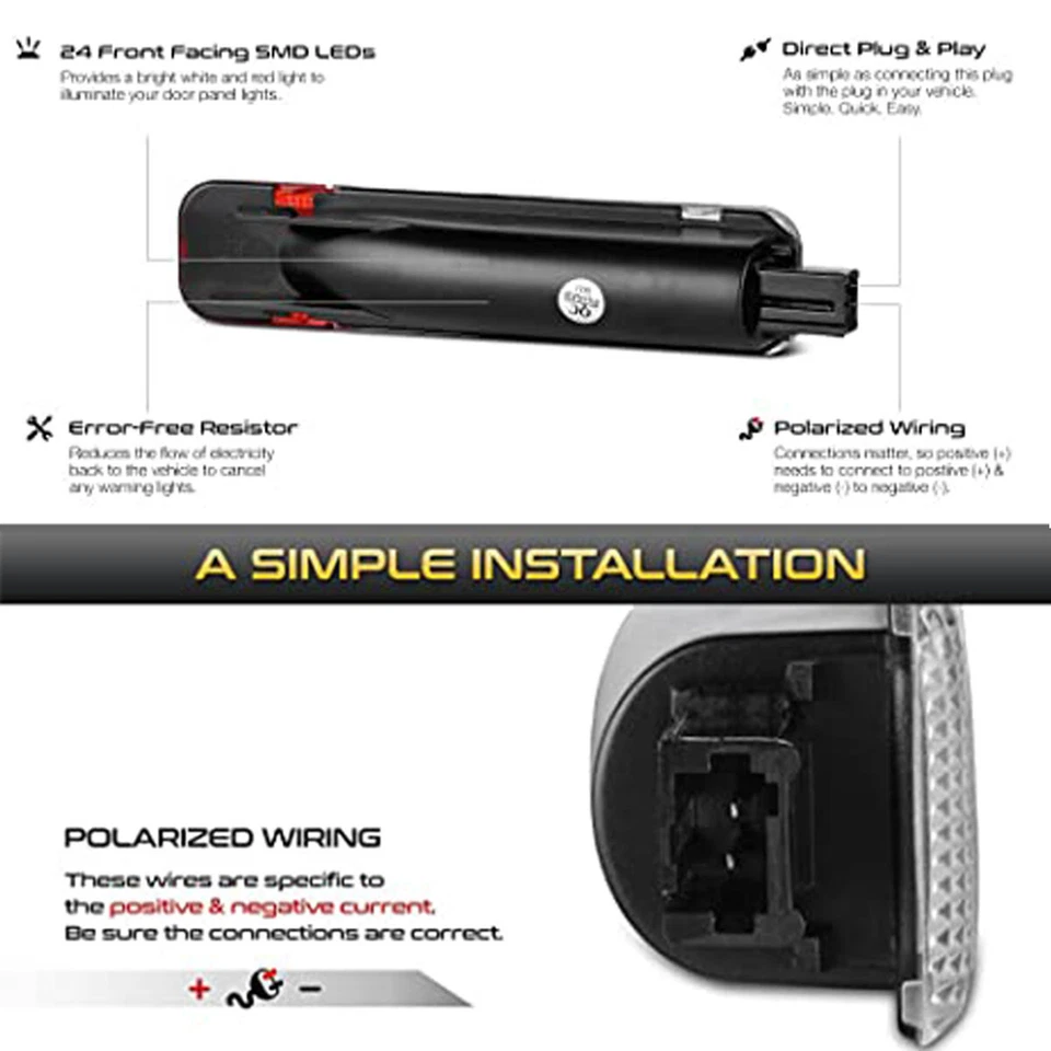 Panel de puerta interior luces LED de cortesía para Silverado Sierra C/K 1500 2500 3500 Foto 3 de 4
