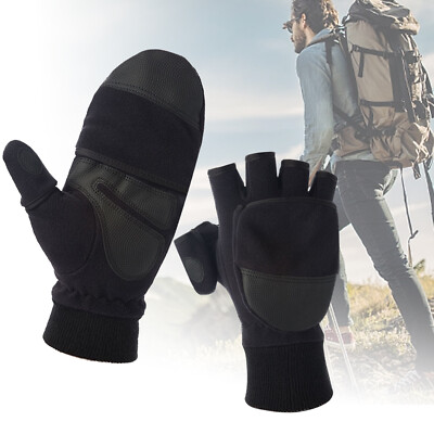 Men Women Flip Fingerless Touch Screen Winter Warm Gloves Outdoor Sport  Mittens