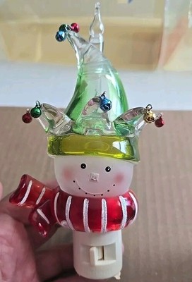 Snowman Jester Nightlight Vtg Jcp Home