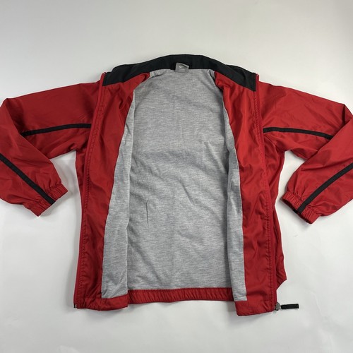 Vintage Nike Jacket Small 4-6 Red Black Youth Full Zip Training Activewear Used - Picture 8 of 12