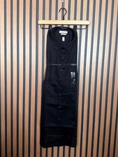 New Van Heusen Dress Shirt 18 34 / 35 Black Wrinkle Free Regular Fit Stretch