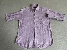 Hugo Boss Shirt Mens Large Long Sleeve Button Oxford Collar Purple Career
