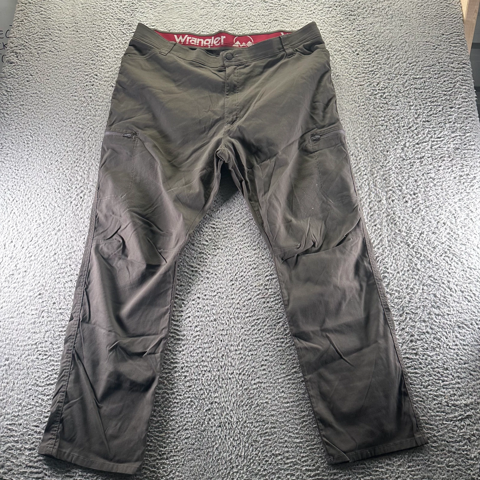 Wrangler Pant Mens 40x31 Gray Nylon Windbreaker Straight Hiking Travel Stretch