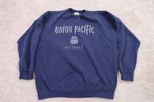 Union Pacific Railroad Sweater Mens XL Vintage Train Blue Pullover USA