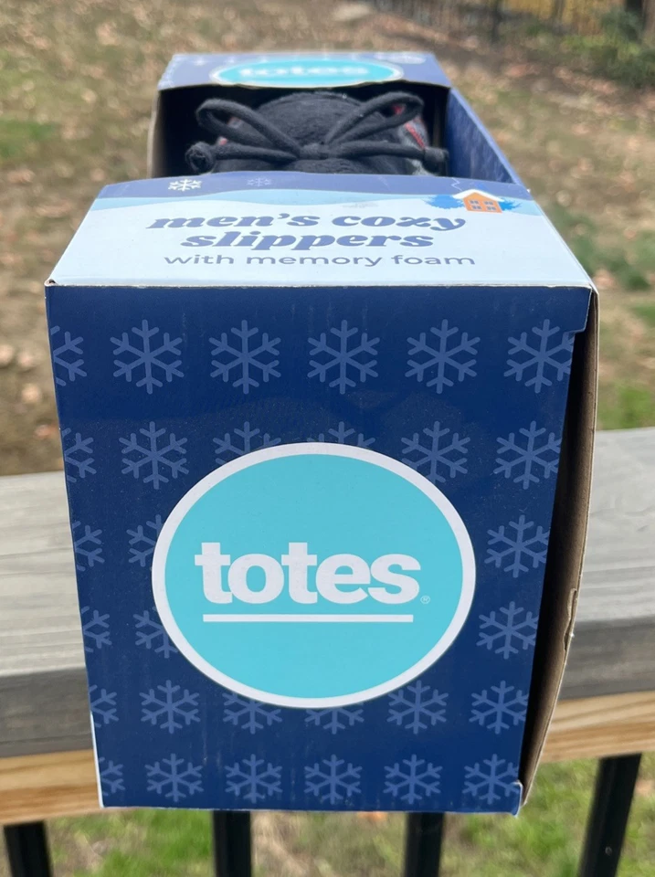 Zapatillas Totes Toasties de espuma viscoelástica para hombre MD talla 8-9 negras nuevas Foto 2 de 4