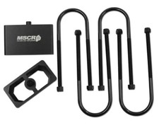 Universal 2 Leaf Spring Lowering Block Kit U-bolts 2.5 Wide 5 Long