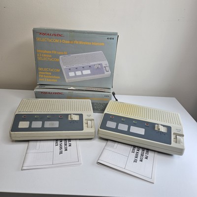 2 VTG REALISTIC RADIO SHACK SELECTaCOM 3 CHANNEL WIRELESS FM INTERCOMS 43-8218