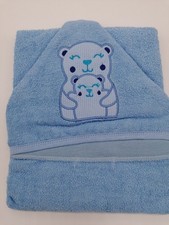 Cuddly Blue Bear Baby Bath Towel