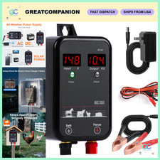 Portable Electric Fence Charger 10kV AC/DC Energizer 1 Joule LED for Livestock