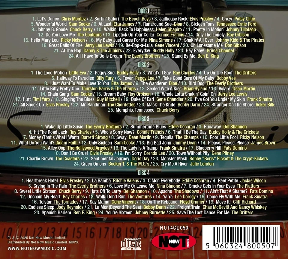 100 Golden Oldies 4-CD NEW SEALED 2025 Elvis Presley/Dion/Hollywood Argyles+ - Image 2 of 4