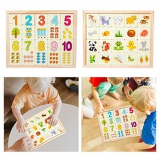 Jeu de société en bois Puzzle Montessori Table de comptage Jouet mathématique
