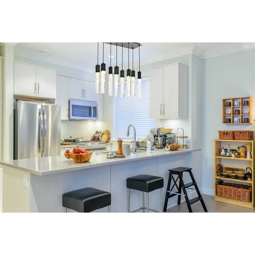 Elegant Lighting 2088D36BK Aurora 8 Light 12 inch Black Pendant Ceiling Light - Picture 2 of 10